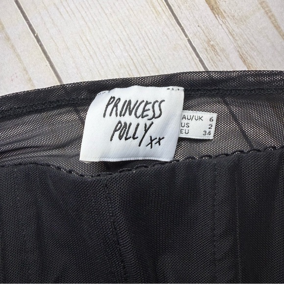 Princess Polly Black Mesh Long Sleeve Corset Top - Picture 3 of 3